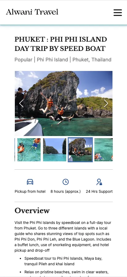 Mobile tour page