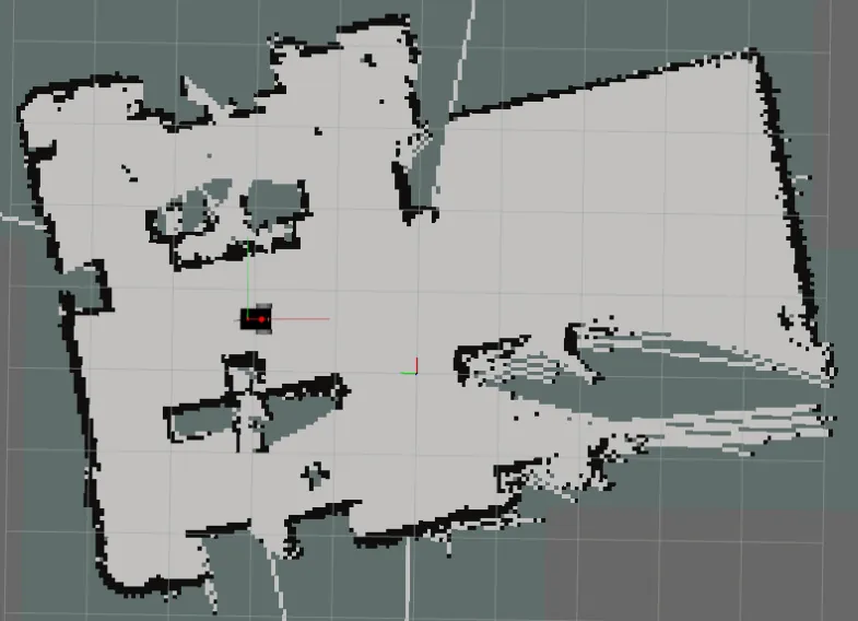 Occupancy grid map built by the robot