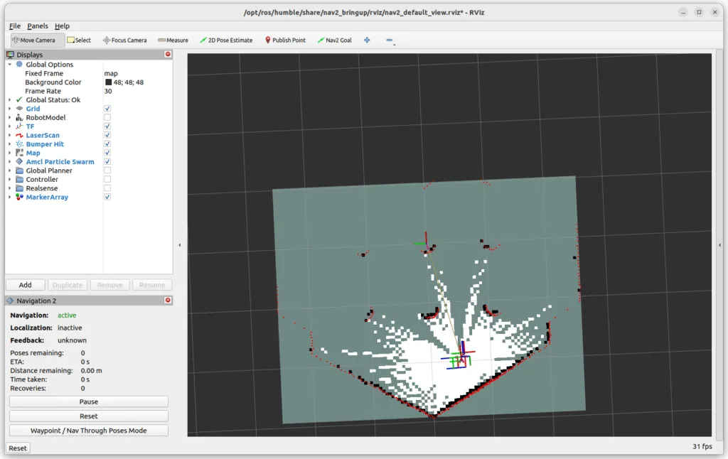 Navigation goal and costmap in RViz